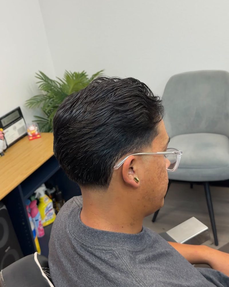 Soft Taper haircut, side profile